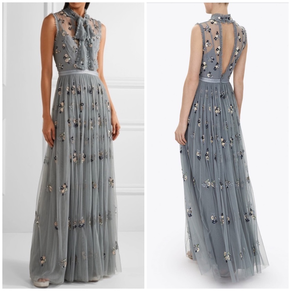 Needle & Thread Ditsy Bow gown dress US 6 UK 10